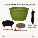 Tuka 25 Olivegreen Hanging Plastic Pot With Self Watering KIt