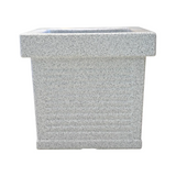 Cubo Rotomolded Square Plastic Pot For Home & Garden (White Stone Finish, Pack Of 1)