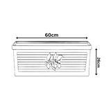 Flora Rectangle Rotomolded Plastic Pot for Home & Garden (Pack Of 1, Midnight Stone Finish)