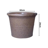 Duro Rotomolded Round Plastic Pot For Home & Garden (Sand Stone Finish, Pack Of 1)
