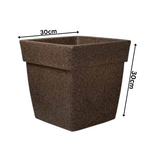 Hug A Plant | Barca Square Rotomolded Plastic for Home & Garden (Sand Stone Finish, Pack of 1)