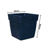 Hug A Plant | Barca Square Rotomolded Plastic for Home & Garden (Midnight Stone Finish, Pack of 1)