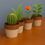 Eco Arty Round | Bamboo-Based, UV-Protected Tabletop Planters | Eco-Friendly Pots for Indoor Plants, Home Décor, Balcony & Garden