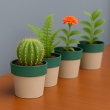 Eco Arty Round | Bamboo-Based, UV-Protected Tabletop Planters | Eco-Friendly Pots for Indoor Plants, Home Décor, Balcony & Garden