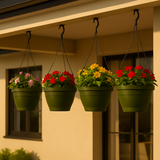 Tuka 25 Olivegreen Hanging Plastic Pot With Self Watering KIt