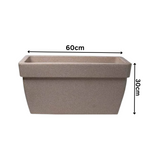 Hug A Plant | Barca Rectangle Rotomolded Plastic Pot with Wheels for Home & Garden (Cream Stone Finish, Pack of 1)