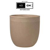 Hug A Plant | Milano Rotomolded Round Plastic Pot With Inner for Home & Garden (Pack of 1, Cream Stone Finish)