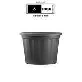6 Inch Grower Plastic Pot Black