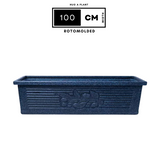 Flora Rectangle Rotomolded Plastic Pot for Home & Garden (Pack Of 1, Midnight Stone Finish)