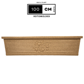 Flora Rectangle Rotomolded Plastic Pot for Home & Garden (Pack Of 1, Sand Stone Finish)