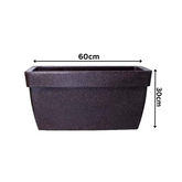 Hug A Plant | Barca Rectangle Rotomolded Plastic Pot with Wheels for Home & Garden (Brown Stone Finish, Pack of 1)