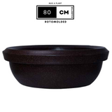 Hug A Plant | Lotus Bowl Rotomolded Round Plastic Pot for Home & Garden (Pack of 1, Brown Stone Finish)