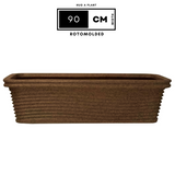 Florence XL 90CM Rectangle Rotomolded Plastic Pot With Wheels for Home & Garden (Pack Of 1, 90CM | 35 INCH)