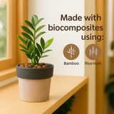 Eco Arty Round | Bamboo-Based, UV-Protected Tabletop Planters | Eco-Friendly Pots for Indoor Plants, Home Décor, Balcony & Garden