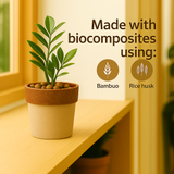 Eco Arty Round | Bamboo-Based, UV-Protected Tabletop Planters | Eco-Friendly Pots for Indoor Plants, Home Décor, Balcony & Garden