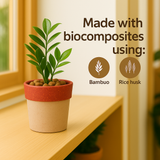 Eco Arty Round | Bamboo-Based, UV-Protected Tabletop Planters | Eco-Friendly Pots for Indoor Plants, Home Décor, Balcony & Garden