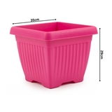 Hug A Plant | Bello Square 35CM Plastic Pot for Home & Garden (Pack of 1)