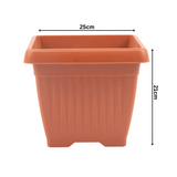 Hug A Plant | Bello Square 25CM Plastic Pot for Home & Garden (Pack of 1)