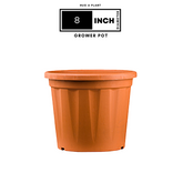 8 Inch Grower Plastic Pot Terracoota