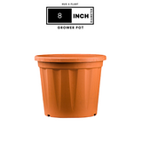 8 Inch Grower Plastic Pot Terracoota