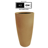 Hug A Plant | Venice Planter Rotomolded Round Plastic Pot Without Inner for Home & Garden (Pack of 1, Cream Stone Finish)