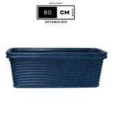 Florence Rectangle Rotomolded Plastic Pot With Wheels for Home & Garden (Pack Of 1, Midnight Stone Finish)