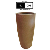 Hug A Plant | Venice Planter Rotomolded Round Plastic Pot Without Inner for Home & Garden (Pack of 1, Sand Stone Finish)