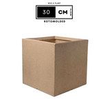 Quebec Square Rotomolded Plastic Pot for Home & Garden (Cream Stone Finish, Pack of 1)