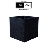 Quebec Square Rotomolded Plastic Pot for Home & Garden (Midnight Stone Finish, Pack of 1)