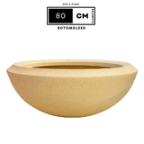 Hug A Plant | Malta Planter Rotomolded Round Plastic Pot for Home & Garden (Pack of 1, Cream Stone Finish)