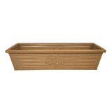 Flora Rectangle Rotomolded Plastic Pot for Home & Garden (Pack Of 1, Sand Stone Finish)