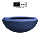 Hug A Plant | Malta Planter Rotomolded Round Plastic Pot for Home & Garden (Pack of 1, Midnight Stone Finish)