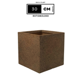 Quebec Square Rotomolded Plastic Pot for Home & Garden (Sand Stone Finish, Pack of 1)