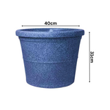 Duro Rotomolded Round Plastic Pot For Home & Garden (Midnight Stone Finish, Pack Of 1)