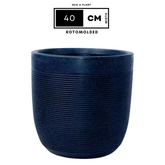 Hug A Plant | Milano Rotomolded Round Plastic Pot Without Inner for Home & Garden (Pack of 1, Midnight Stone Finish)
