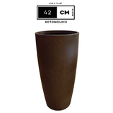 Hug A Plant | Venice Planter Rotomolded Round Plastic Pot Without Inner for Home & Garden (Pack of 1, Brown Stone Finish)