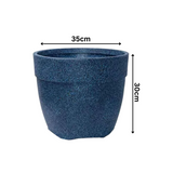 Hug A Plant | Barca Round Rotomolded Plastic Pot for Home & Garden (Midnight Stone Finish, Pack of 1)