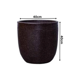 Hug A Plant | Milano Rotomolded Round Plastic Pot Without Inner for Home & Garden (Pack of 1, Brown Stone Finish)