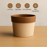 Eco Arty Round | Bamboo-Based, UV-Protected Tabletop Planters | Eco-Friendly Pots for Indoor Plants, Home Décor, Balcony & Garden