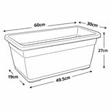 Hug A Plant | Window Planter 60CM Rectangle Plastic Pot for Home & Garden (Pack of 1)