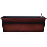 Reca 40cm Rectangle Plastic Pot With Self-Watering Kit (Wooden Finish)