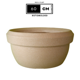 Hug A Plant | Lotus Bowl Rotomolded Round Plastic Pot for Home & Garden (Pack of 1, Cream Stone Finish)