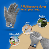 Cut Resistant Hand Gloves | Anti Cutting Cut Resistant Hand Safety Gloves, Cut-Proof Hand Safety, Level 5 Protection - Kitchen, Gardening Care, Industrial (Free Size, Grey)