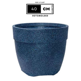 Hug A Plant | Barca Round Rotomolded Plastic Pot for Home & Garden (Midnight Stone Finish, Pack of 1)