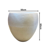 Jumbo Roll Pot 55CM Rotomolded Round Planter for Home Gardening | Indoor Gardens |Home & Garden (22INCH | 55CM, White Stone Finish)