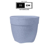 Hug A Plant | Barca Round Rotomolded Plastic Pot for Home & Garden (White Stone Finish, Pack of 1)