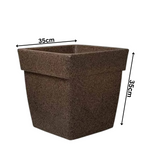 Hug A Plant | Barca Square Rotomolded Plastic for Home & Garden (Sand Stone Finish, Pack of 1)