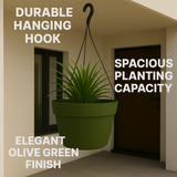 Tuka 25 Olivegreen Hanging Plastic Pot With Self Watering KIt