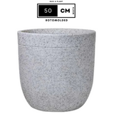 Hug A Plant | Milano Rotomolded Round Plastic Pot Without Inner for Home & Garden (Pack of 1, White Stone Finish)