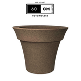 Hug A Plant | Classic Planter Rotomolded Round Plastic Pot for Home & Garden (Pack of 1, Sand Stone Finish)